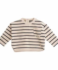 Organic Cotton Striped Sweatshirt Blue Tocoto Vintage Fashion Baby