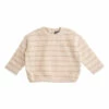 Organic Cotton Striped Sweatshirt Taupe brown Tocoto Vintage Fashion Baby