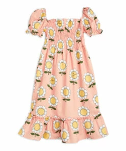 Organic Cotton Sunflower Dress Pale pink Mini Rodini Fashion Baby, Children -Baby Tops Elegant Store organic cotton sunflower dress pale pink mini rodini fashion baby children 3