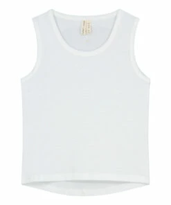 Organic Cotton Tank Top White Gray Label Fashion Baby, Children