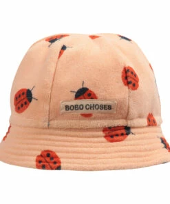 Organic Cotton Terry Cloth Ladybird Hat Peach Bobo Choses Fashion Baby