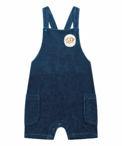 Organic Cotton Terry Cloth Overalls Petrol blue Bobo Choses Fashion Baby
