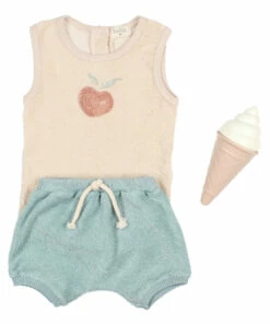 Organic Cotton Terry Cloth Peach Tank Top Beige Búho Fashion Baby -Baby Tops Elegant Store organic cotton terry cloth peach tank top beige b uacute ho fashion baby 3