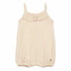 Organic Cotton Terry Cloth Striped Romper Pale pink Emile et Ida Fashion Baby