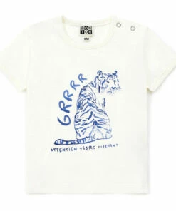 Organic Cotton Tiger T-shirt Ecru Bonton Fashion Baby, Children
