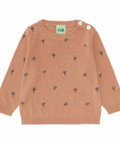 Organic Cotton Tree Jumper Pale pink FUB Fashion Baby