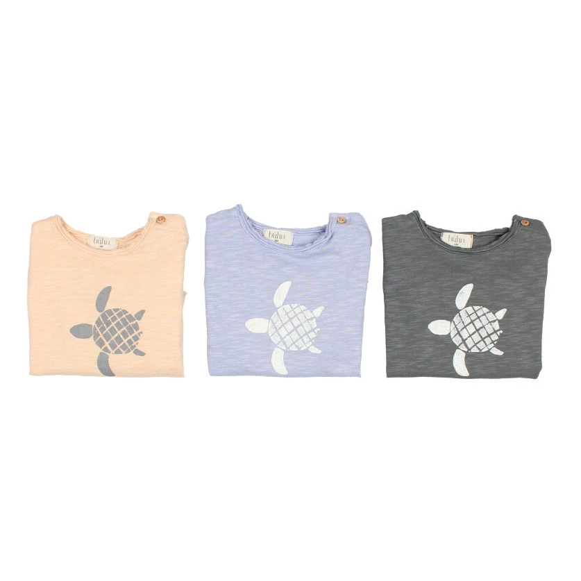 Organic Cotton Turtle T-shirt Light blue Búho Fashion Baby 2 Organic Cotton Turtle T-shirt Light blue Búho Fashion Baby - Image 2