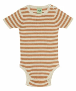 Organic Cotton Two-Tone Babygrow Apricot FUB Fashion Baby
