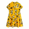 Organic Cotton Velour Flower Dress Yellow Mini Rodini Fashion Baby, Children
