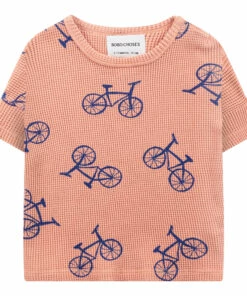 Organic Cotton Waffle Bicycle T-shirt Apricot Bobo Choses Fashion Baby, Children