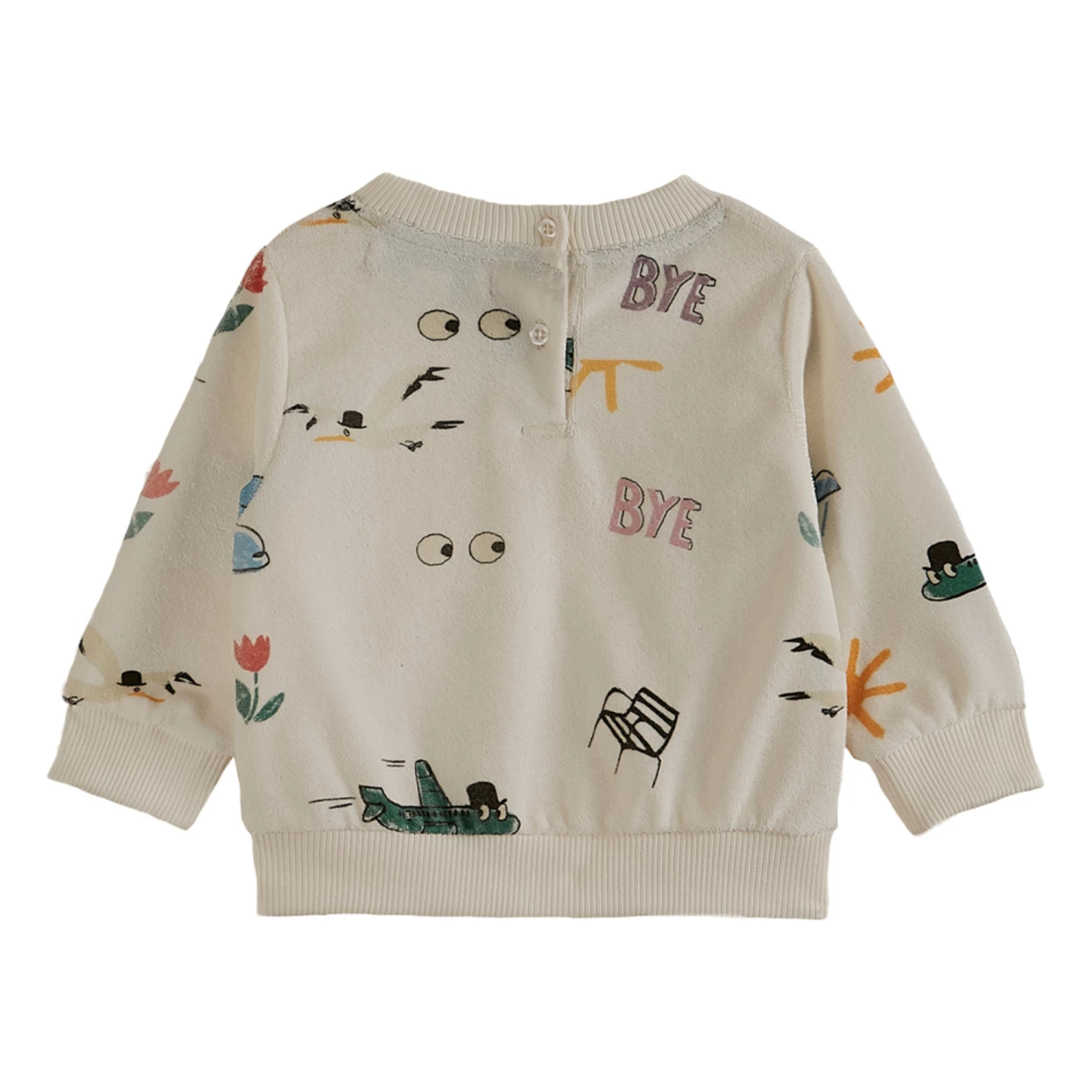 Organic Cotton Weather Sweatshirt Ecru Emile et Ida Fashion Baby, Children 3 Organic Cotton Weather Sweatshirt Ecru Emile et Ida Fashion Baby, Children - Image 3