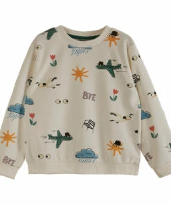 Organic Cotton Weather Sweatshirt Ecru Emile et Ida Fashion Baby, Children