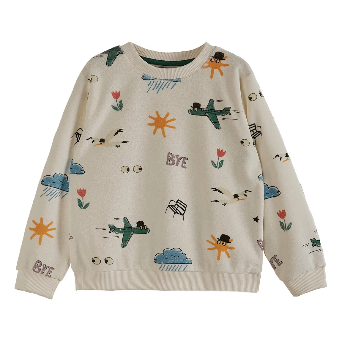 Organic Cotton Weather Sweatshirt Ecru Emile et Ida Fashion Baby, Children 1 Organic Cotton Weather Sweatshirt Ecru Emile et Ida Fashion Baby, Children