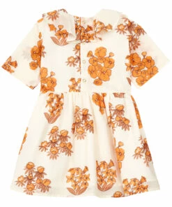 Organic Cotton Woven Dress Beige Mini Rodini Fashion Baby, Children -Baby Tops Elegant Store organic cotton woven dress beige mini rodini fashion baby children 2