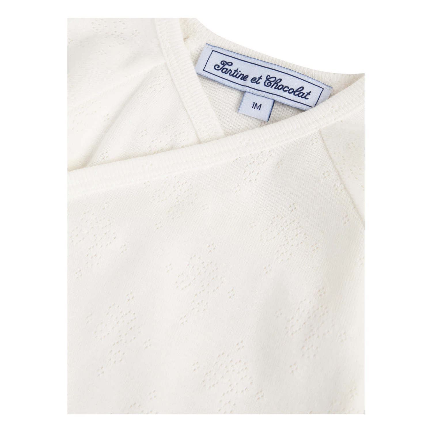 Organic Cotton Wrap Over Babygrow Ecru Tartine et Chocolat Fashion Baby 2 Organic Cotton Wrap Over Babygrow Ecru Tartine et Chocolat Fashion Baby - Image 2