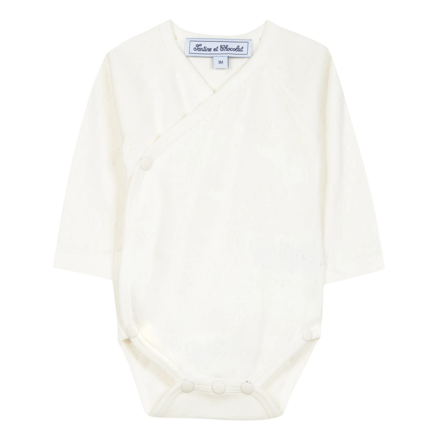 Organic Cotton Wrap Over Babygrow Ecru Tartine et Chocolat Fashion Baby 1 Organic Cotton Wrap Over Babygrow Ecru Tartine et Chocolat Fashion Baby