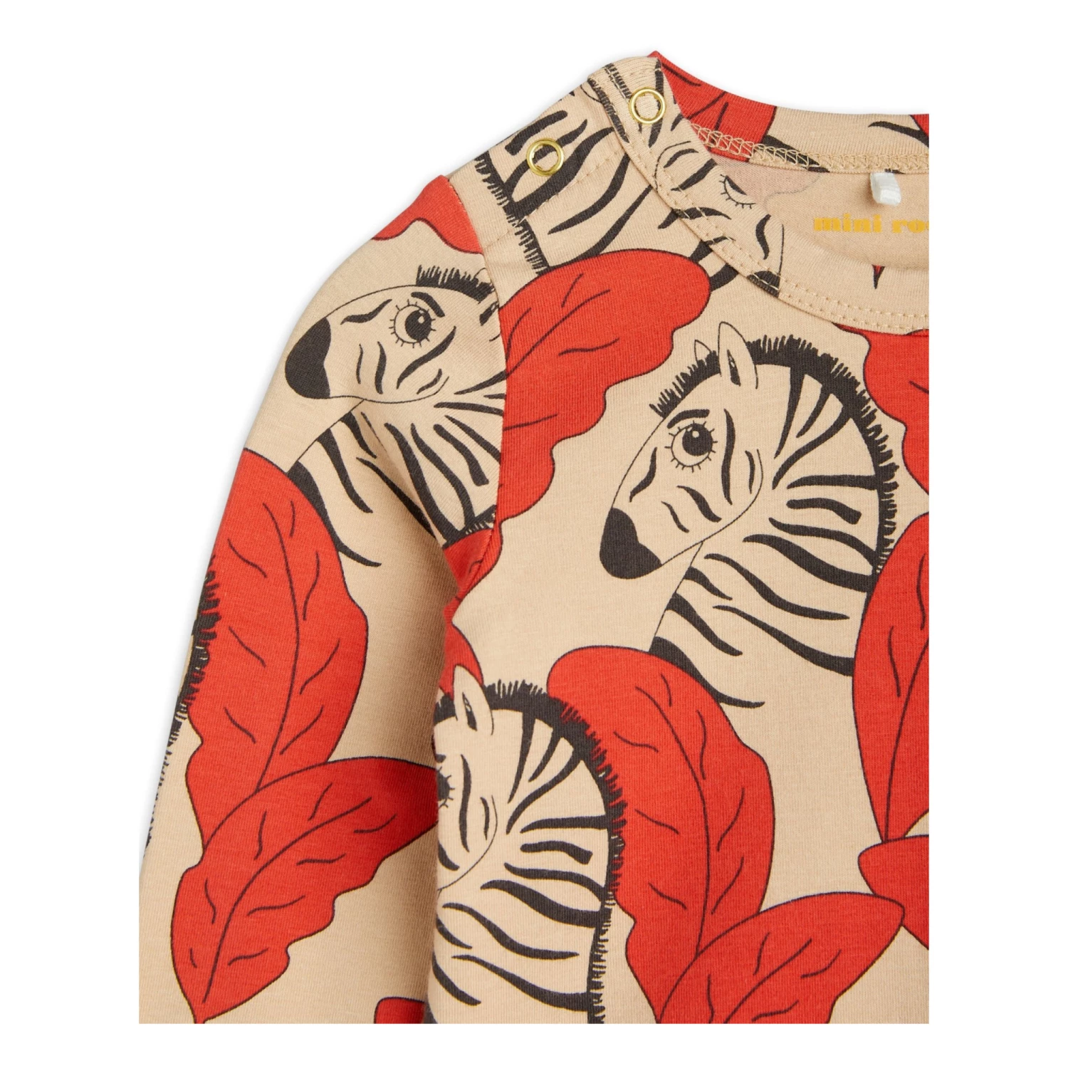 Organic Cotton Zebra Baby Bodysuit Orange Mini Rodini Fashion Baby 2 Organic Cotton Zebra Baby Bodysuit Orange Mini Rodini Fashion Baby - Image 2