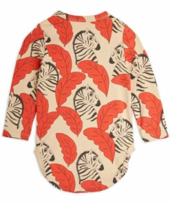 Organic Cotton Zebra Baby Bodysuit Orange Mini Rodini Fashion Baby 5 Organic Cotton Zebra Baby Bodysuit Orange Mini Rodini Fashion Baby -Baby Tops Elegant Store organic cotton zebra baby bodysuit orange mini rodini fashion baby 2
