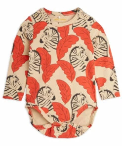 Organic Cotton Zebra Baby Bodysuit Orange Mini Rodini Fashion Baby