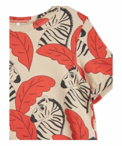 Organic Cotton Zebra Dress Orange Mini Rodini Fashion Baby, Children -Baby Tops Elegant Store organic cotton zebra dress orange mini rodini fashion baby children 1