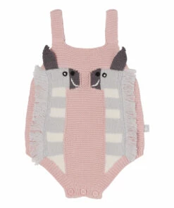 Organic Cotton Zebra Knit Romper Pink Stella McCartney Kids Fashion Baby