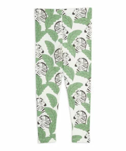 Organic Cotton Zebra Leggings Green Mini Rodini Fashion Baby, Children -Baby Tops Elegant Store organic cotton zebra leggings green mini rodini fashion baby children 2