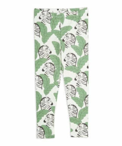 Organic Cotton Zebra Leggings Green Mini Rodini Fashion Baby, Children