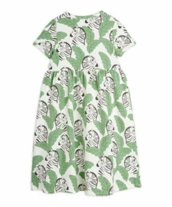 Organic Cotton Zebra Maxi Dress Green Mini Rodini Fashion Baby, Children -Baby Tops Elegant Store organic cotton zebra maxi dress green mini rodini fashion baby children 2