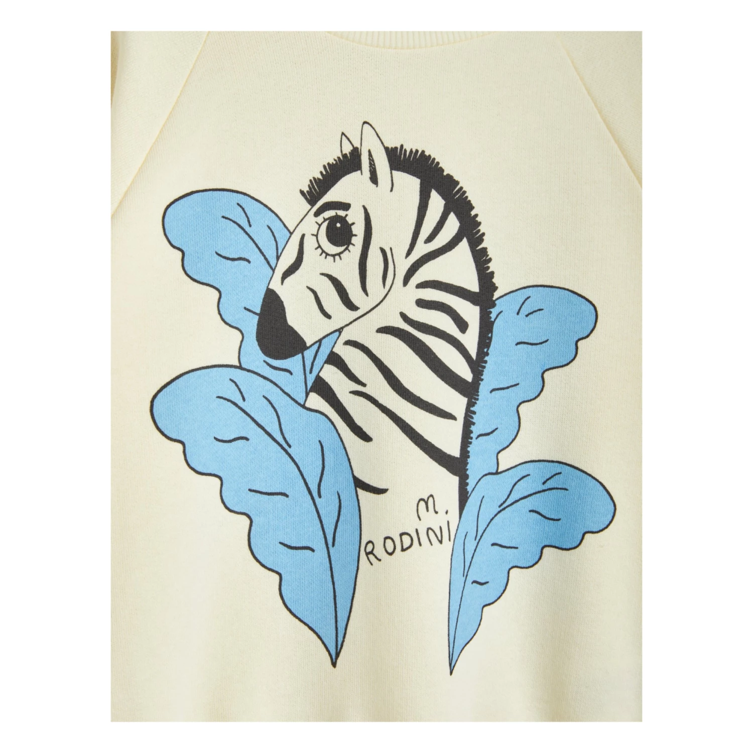 Organic Cotton Zebra Sweatshirt Ecru Mini Rodini Fashion Baby, Children 2 Organic Cotton Zebra Sweatshirt Ecru Mini Rodini Fashion Baby, Children - Image 2