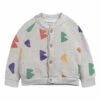 Organic Fleece Cardigan Heather grey Bobo Choses Fashion Baby