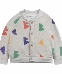 Organic Fleece Cardigan Heather grey Bobo Choses Fashion Baby