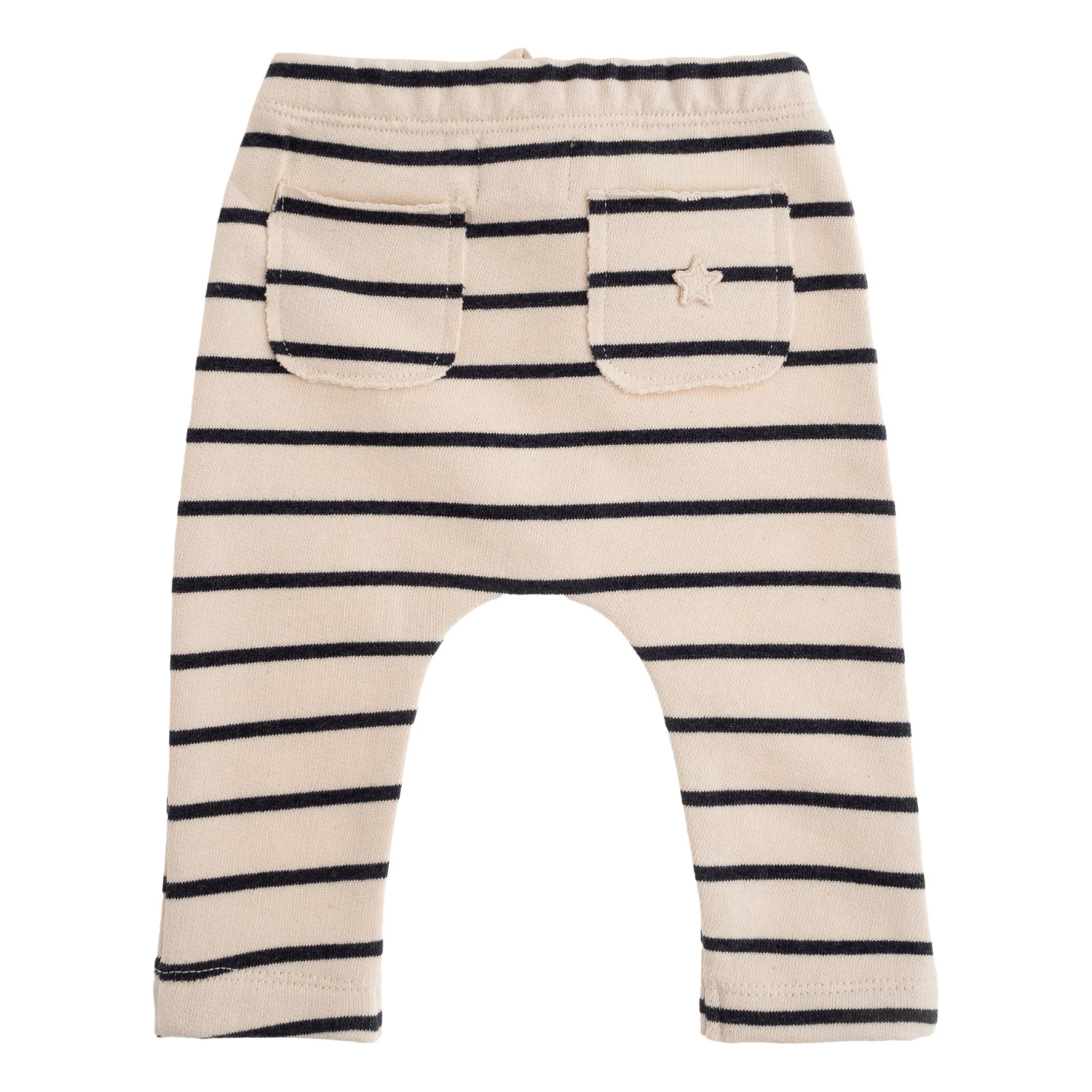 Organic Fleece Striped Harem Pants Blue Tocoto Vintage Fashion Baby 2 Organic Fleece Striped Harem Pants Blue Tocoto Vintage Fashion Baby - Image 2