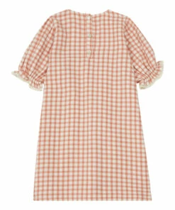 Palmyre Gingham Cotton Muslin Dress Pink Marlot Paris Fashion Baby, Children 5 Palmyre Gingham Cotton Muslin Dress Pink Marlot Paris Fashion Baby, Children -Baby Tops Elegant Store palmyre gingham cotton muslin dress pink marlot paris fashion baby children 2