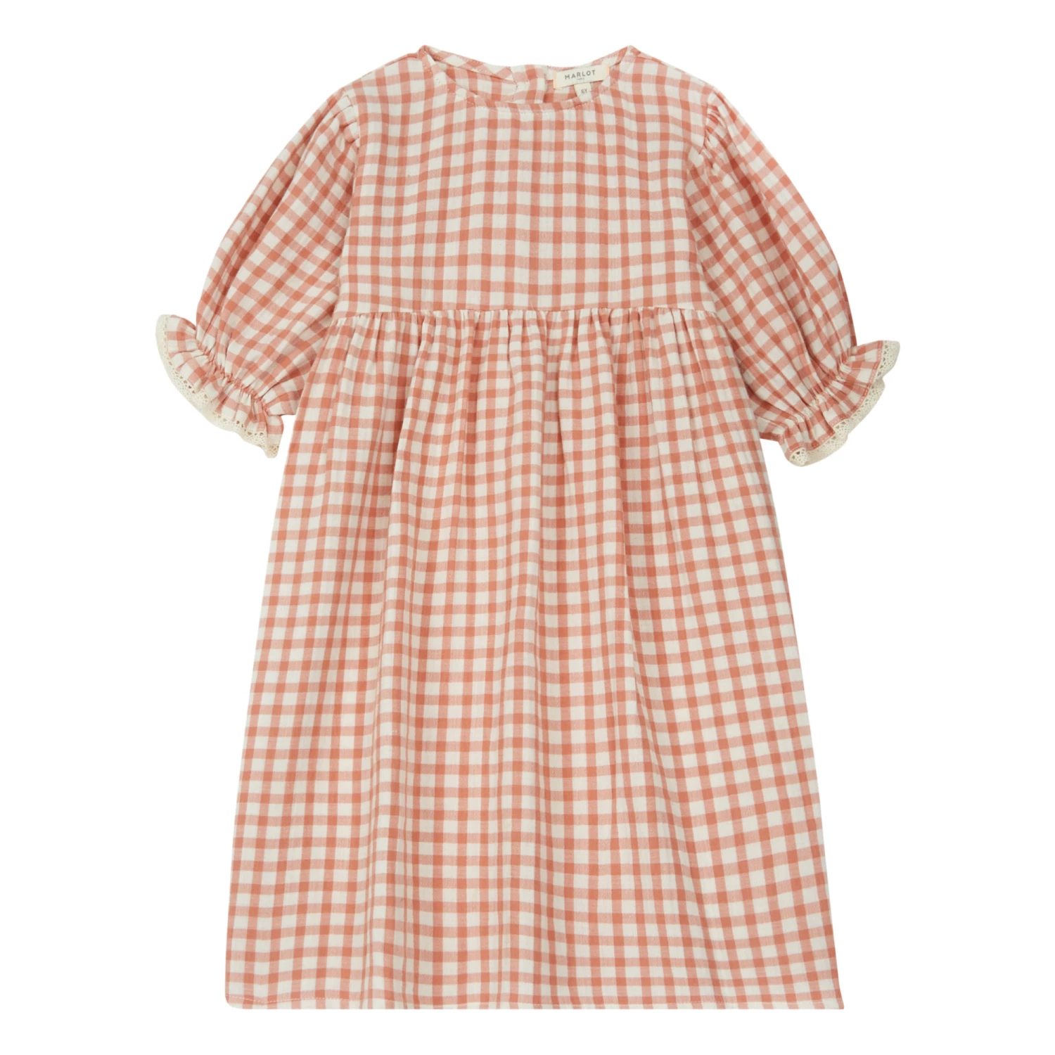 Palmyre Gingham Cotton Muslin Dress Pink Marlot Paris Fashion Baby, Children 1 Palmyre Gingham Cotton Muslin Dress Pink Marlot Paris Fashion Baby, Children