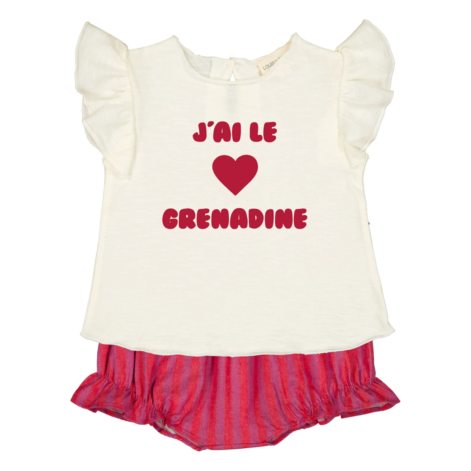 Papillon Heart T-shirt Ecru Louis Louise Fashion Baby 2 Papillon Heart T-shirt Ecru Louis Louise Fashion Baby - Image 2
