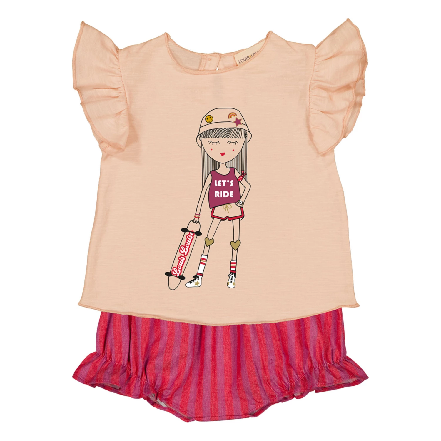 Papillon Louisette T-shirt Pale pink Louis Louise Fashion Baby 2 Papillon Louisette T-shirt Pale pink Louis Louise Fashion Baby - Image 2