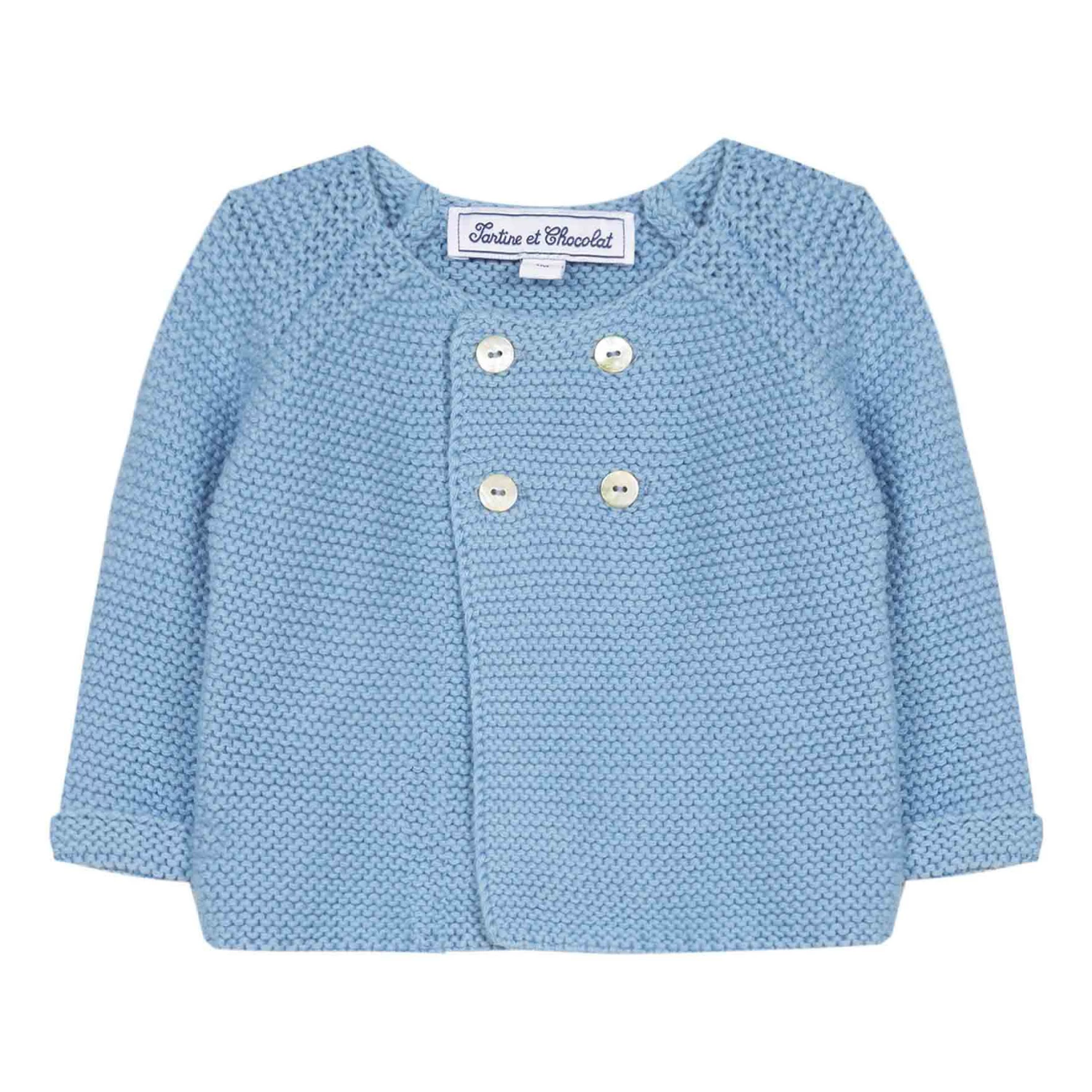 Pima Cotton Cardigan Blue Tartine et Chocolat Fashion Baby 1 Pima Cotton Cardigan Blue Tartine et Chocolat Fashion Baby