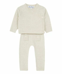 Pima Cotton Jumper + Trousers Beige Tartine et Chocolat Fashion Baby