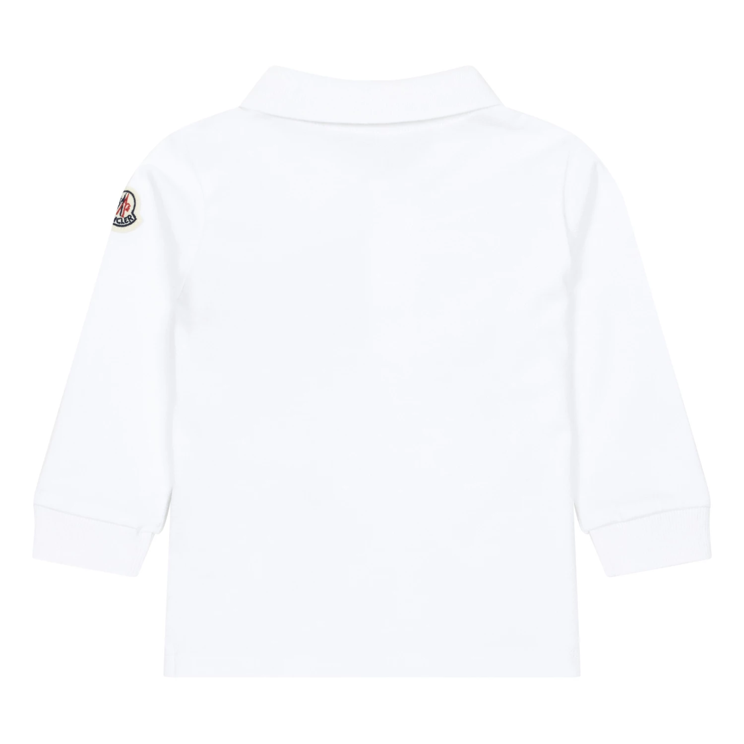 Piquet Polo Shirt White Moncler Fashion Baby, Children 2 Piquet Polo Shirt White Moncler Fashion Baby, Children - Image 2