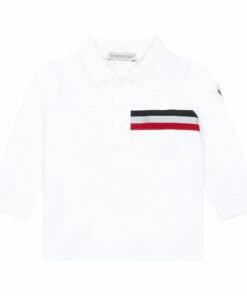 Piquet Polo Shirt White Moncler Fashion Baby, Children
