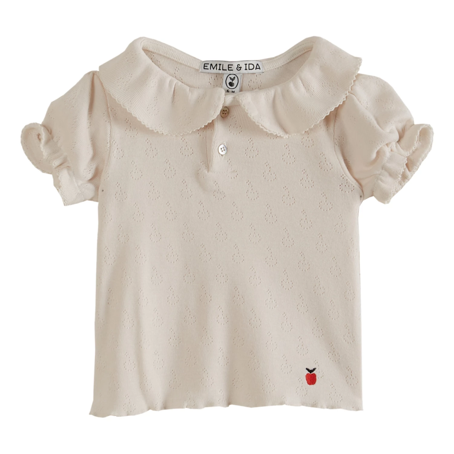 Pointelle Fruit T-Shirt Ecru Emile et Ida Fashion Baby 1 Pointelle Fruit T-Shirt Ecru Emile et Ida Fashion Baby