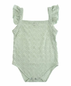 Pointelle Romper Sage Tocoto Vintage Fashion Baby
