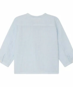 Polisson Linen and Cotton Kurta Shirt Light blue Bonpoint Fashion Baby -Baby Tops Elegant Store polisson linen and cotton kurta shirt light blue bonpoint fashion baby 2