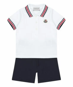 Polo Shirt & Short Set Navy blue Moncler Fashion Baby