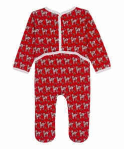 Pyjama Jumpsuit Red BRAI Fashion Baby -Baby Tops Elegant Store pyjama jumpsuit red brai fashion baby 2