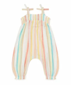 Rage Striped Jumpsuit Ecru Bonton Fashion Baby 5 Rage Striped Jumpsuit Ecru Bonton Fashion Baby -Baby Tops Elegant Store rage striped jumpsuit ecru bonton fashion baby 2