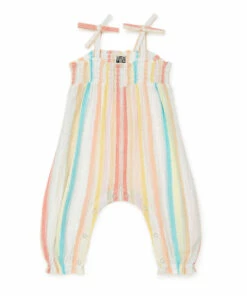 Rage Striped Jumpsuit Ecru Bonton Fashion Baby