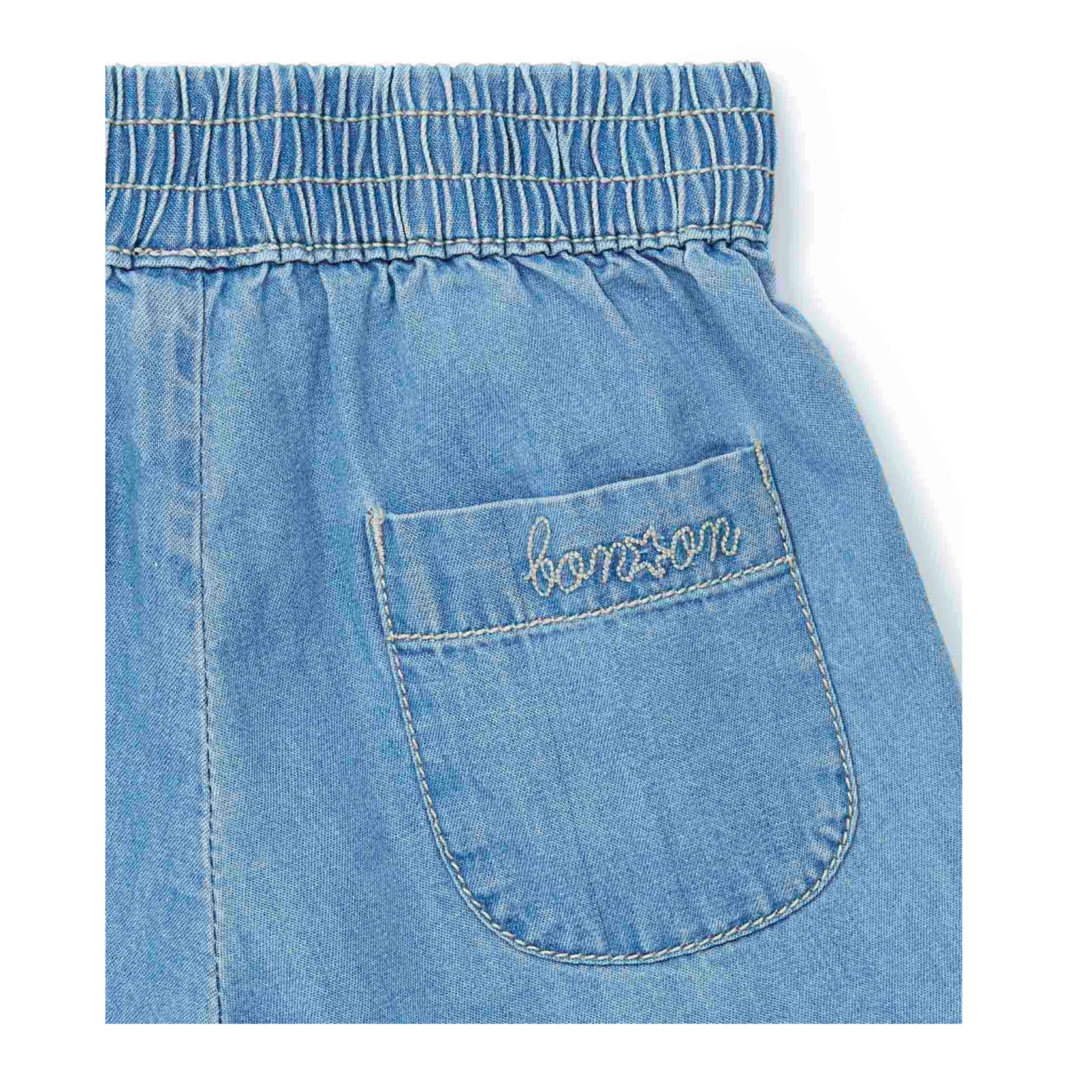Rambo Lightweight Denim Baby Shorts Denim blue Bonton Fashion Baby 2 Rambo Lightweight Denim Baby Shorts Denim blue Bonton Fashion Baby - Image 2