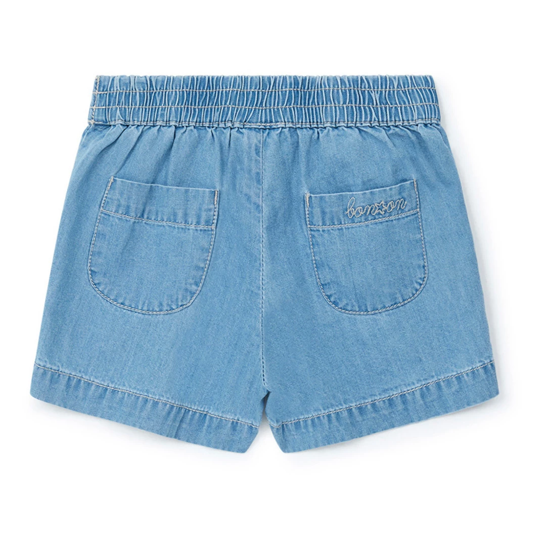 Rambo Lightweight Denim Baby Shorts Denim blue Bonton Fashion Baby 3 Rambo Lightweight Denim Baby Shorts Denim blue Bonton Fashion Baby - Image 3