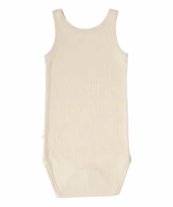 Rap Organic Cotton Ribbed Babygrow Beige Minimalisma Fashion Baby -Baby Tops Elegant Store rap organic cotton ribbed babygrow beige minimalisma fashion baby 3